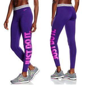 Nike Pro Warm Mezzo DriFit Training Tights Legging Womens Medium Purple